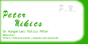 peter mikics business card
